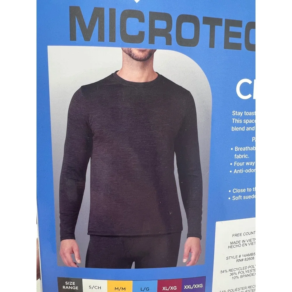 FREE COUNTRY Microtech Heat Base Layer Top Mens L Rocky Gray Cloud Knit‎ NEW
